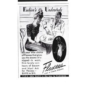 Fashions Understudy Flexees for a Finer Figure Lingerie 1940s Vintage Print Ad
